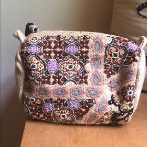 Anthropologie Beaded Make Up Bag
